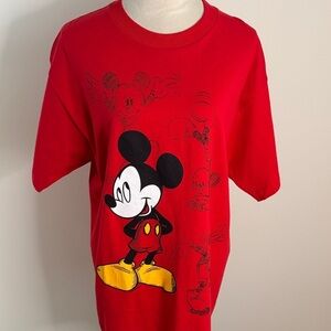 Disney Red Tee with Mickey Mouse Print